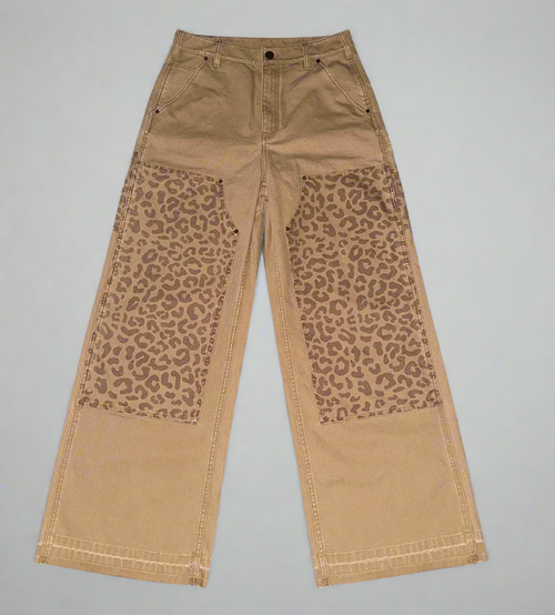 Unisex Leopard Print Jeans