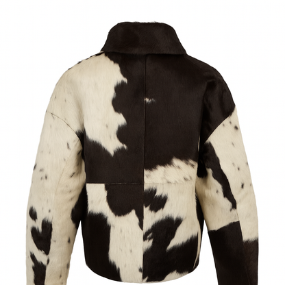 Cow Print Bomber Jacket