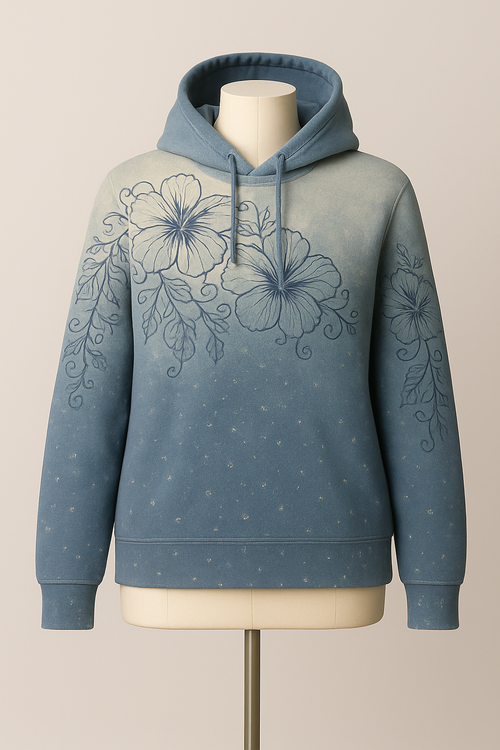 Unisex Blue Hibiscus Hoodie